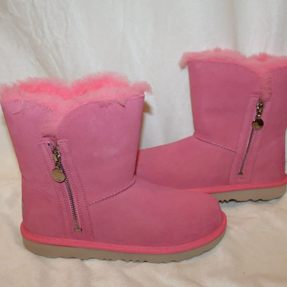 NIB UGG YOUTH 4 5 6 WOMEN'S 6 7 8 WATER RESISTANT‎ BAILEY ZIP SHORT SUEDE BOOTS